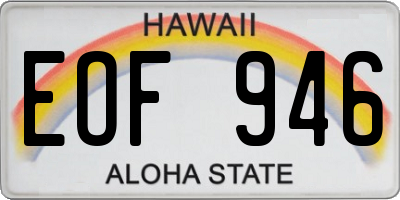 HI license plate EOF946