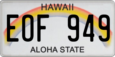 HI license plate EOF949