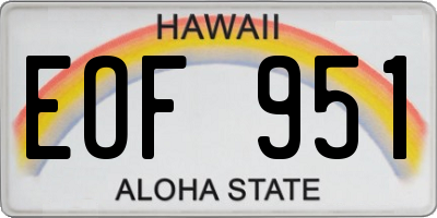 HI license plate EOF951