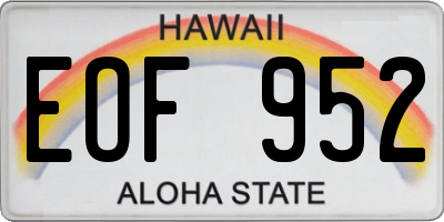 HI license plate EOF952