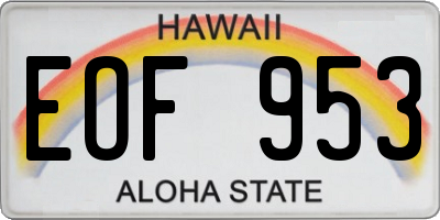 HI license plate EOF953