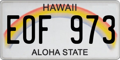 HI license plate EOF973