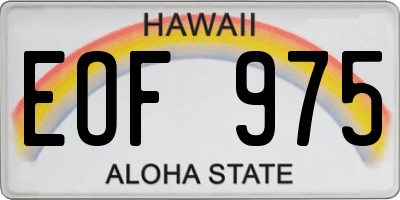 HI license plate EOF975