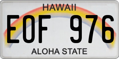HI license plate EOF976