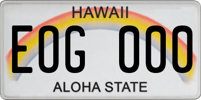 HI license plate EOG000