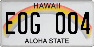 HI license plate EOG004