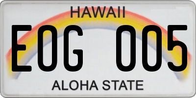 HI license plate EOG005