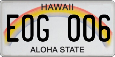 HI license plate EOG006