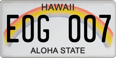HI license plate EOG007
