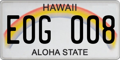 HI license plate EOG008