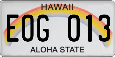 HI license plate EOG013
