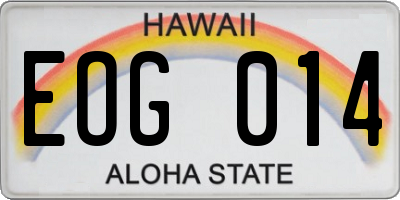 HI license plate EOG014