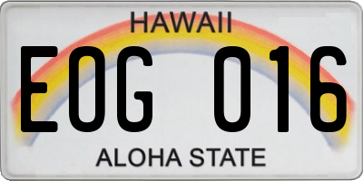 HI license plate EOG016