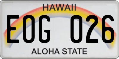 HI license plate EOG026
