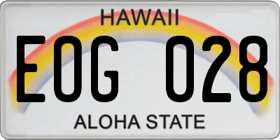 HI license plate EOG028