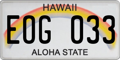 HI license plate EOG033