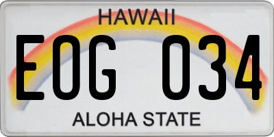 HI license plate EOG034
