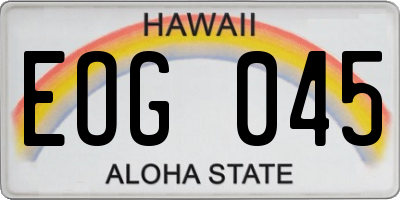 HI license plate EOG045