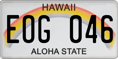 HI license plate EOG046
