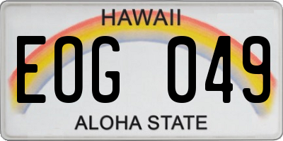 HI license plate EOG049