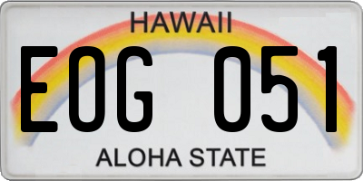 HI license plate EOG051