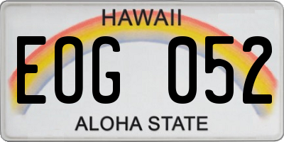 HI license plate EOG052
