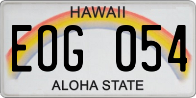 HI license plate EOG054