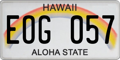 HI license plate EOG057