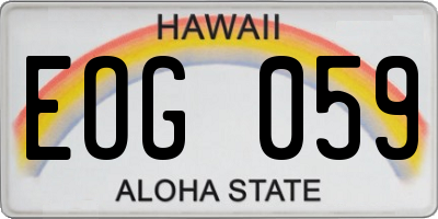 HI license plate EOG059