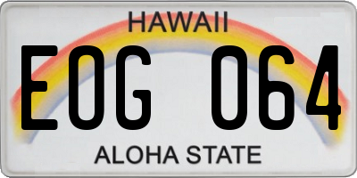 HI license plate EOG064