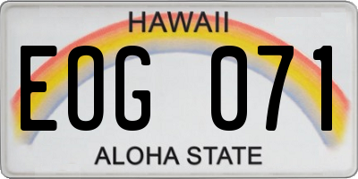 HI license plate EOG071