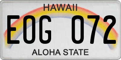 HI license plate EOG072