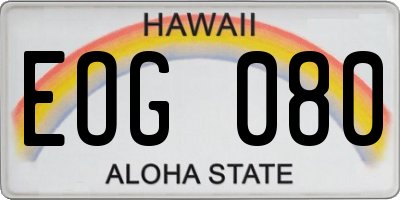 HI license plate EOG080