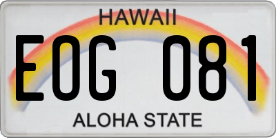 HI license plate EOG081