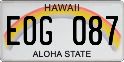 HI license plate EOG087