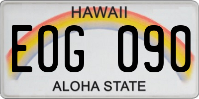 HI license plate EOG090