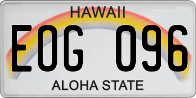 HI license plate EOG096