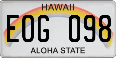 HI license plate EOG098
