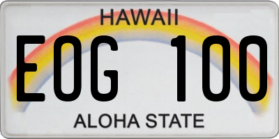 HI license plate EOG100