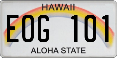 HI license plate EOG101