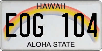 HI license plate EOG104