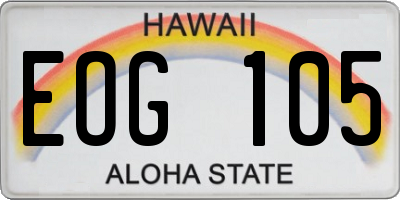 HI license plate EOG105