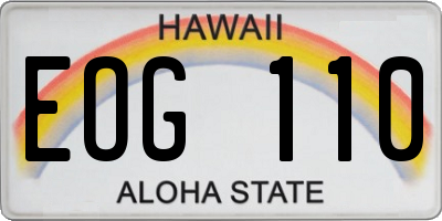 HI license plate EOG110