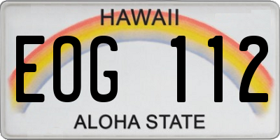 HI license plate EOG112