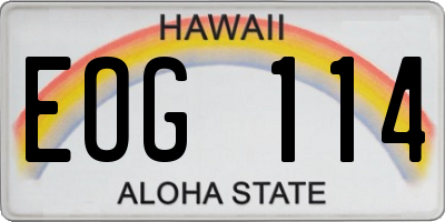 HI license plate EOG114