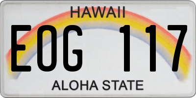 HI license plate EOG117