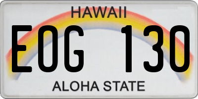 HI license plate EOG130