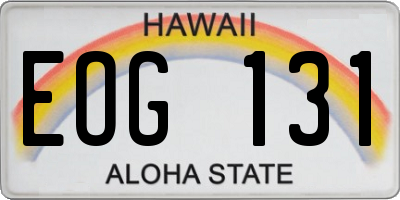 HI license plate EOG131