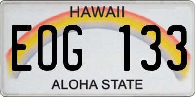 HI license plate EOG133