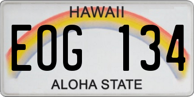 HI license plate EOG134
